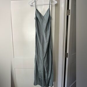 Anthropologie Satin Dress Middle Slit XS